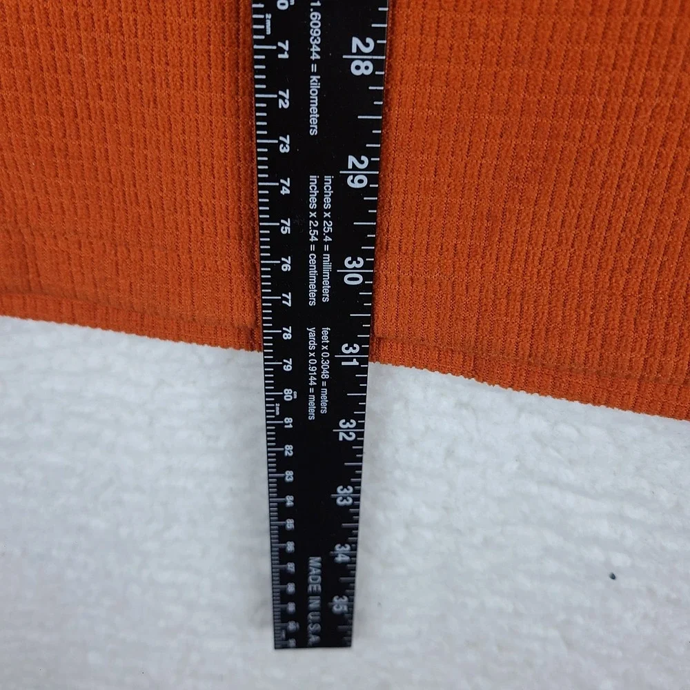 The North Face Sweater Mens XL Dark Orange Fleece‎ Knit Quarter Zip Sweatshirt *